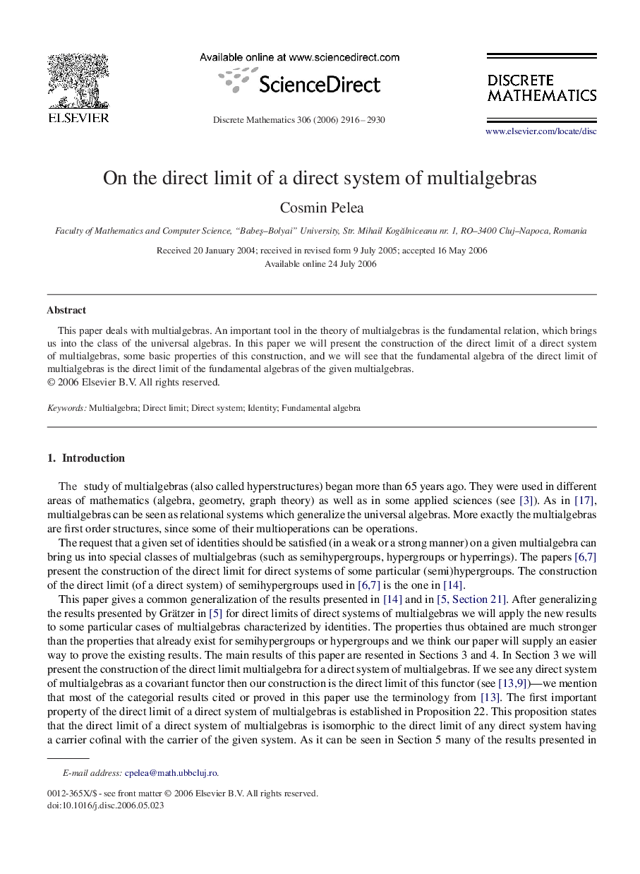 On the direct limit of a direct system of multialgebras