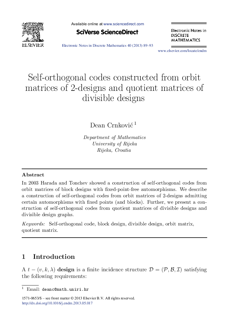 Self-orthogonal codes constructed from orbit matrices of 2-designs and quotient matrices of divisible designs