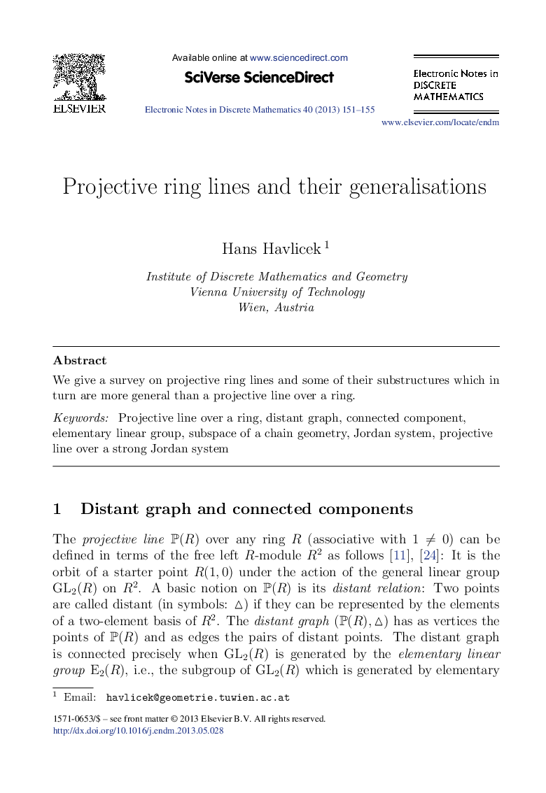 Projective ring lines and their generalisations
