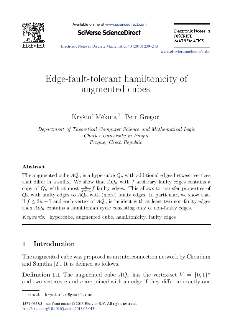 Edge-fault-tolerant hamiltonicity of augmented cubes