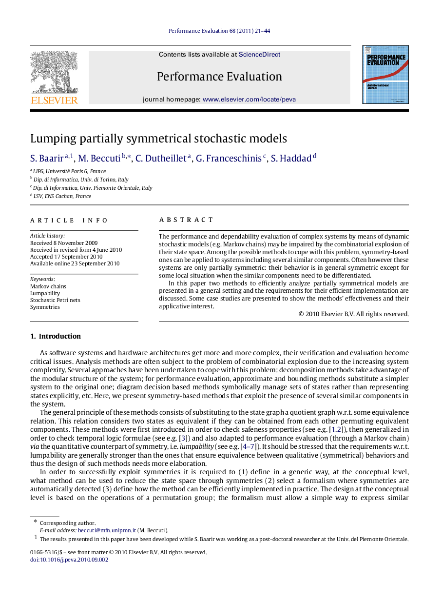 Lumping partially symmetrical stochastic models