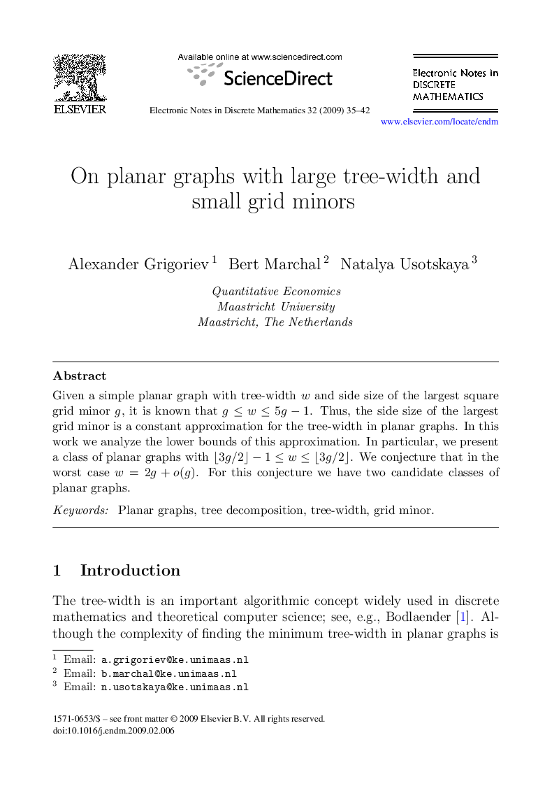 On planar graphs with large tree-width and small grid minors