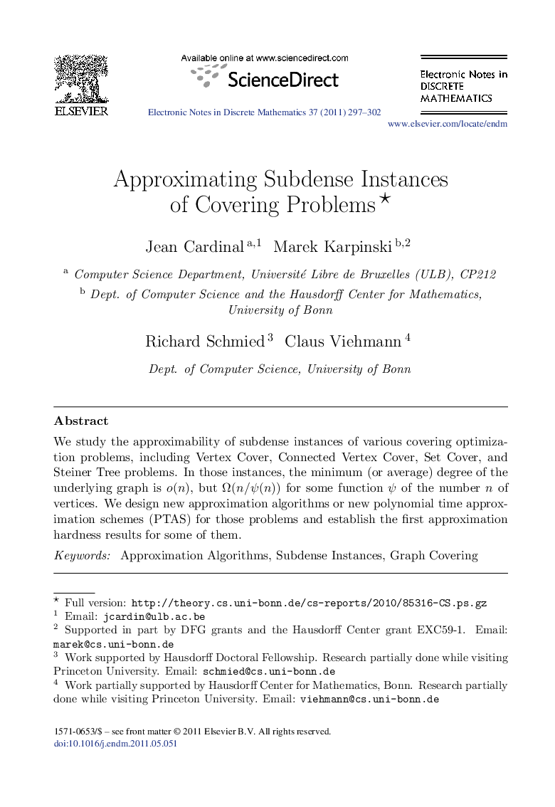 Approximating Subdense Instances of Covering Problems 