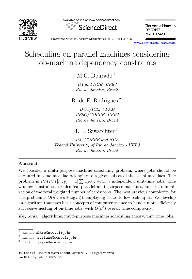 Scheduling on parallel machines considering job-machine dependency constraints