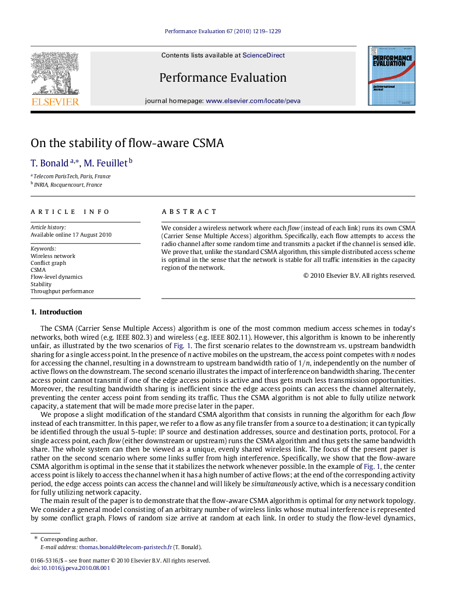 On the stability of flow-aware CSMA