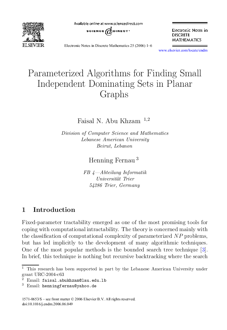 Parameterized Algorithms for Finding Small Independent Dominating Sets in Planar Graphs