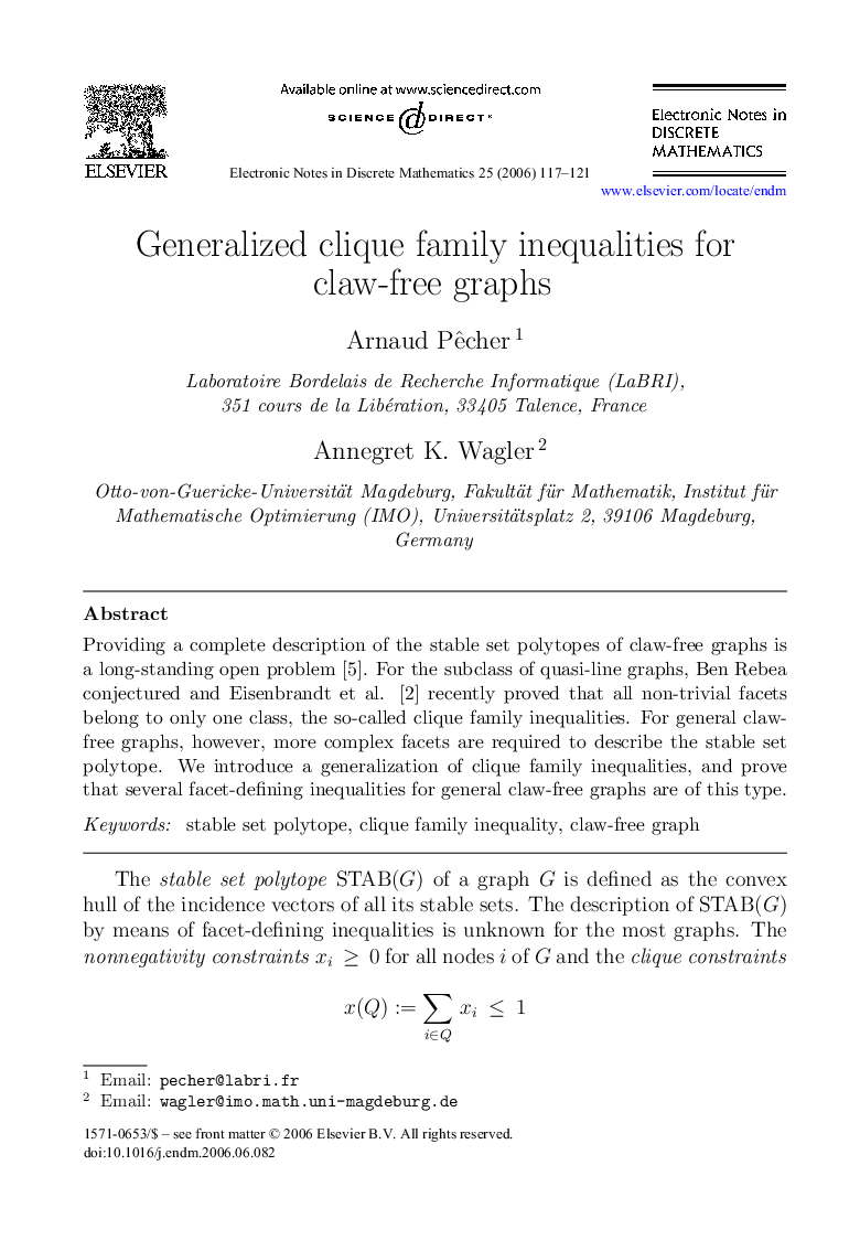 Generalized clique family inequalities for claw-free graphs