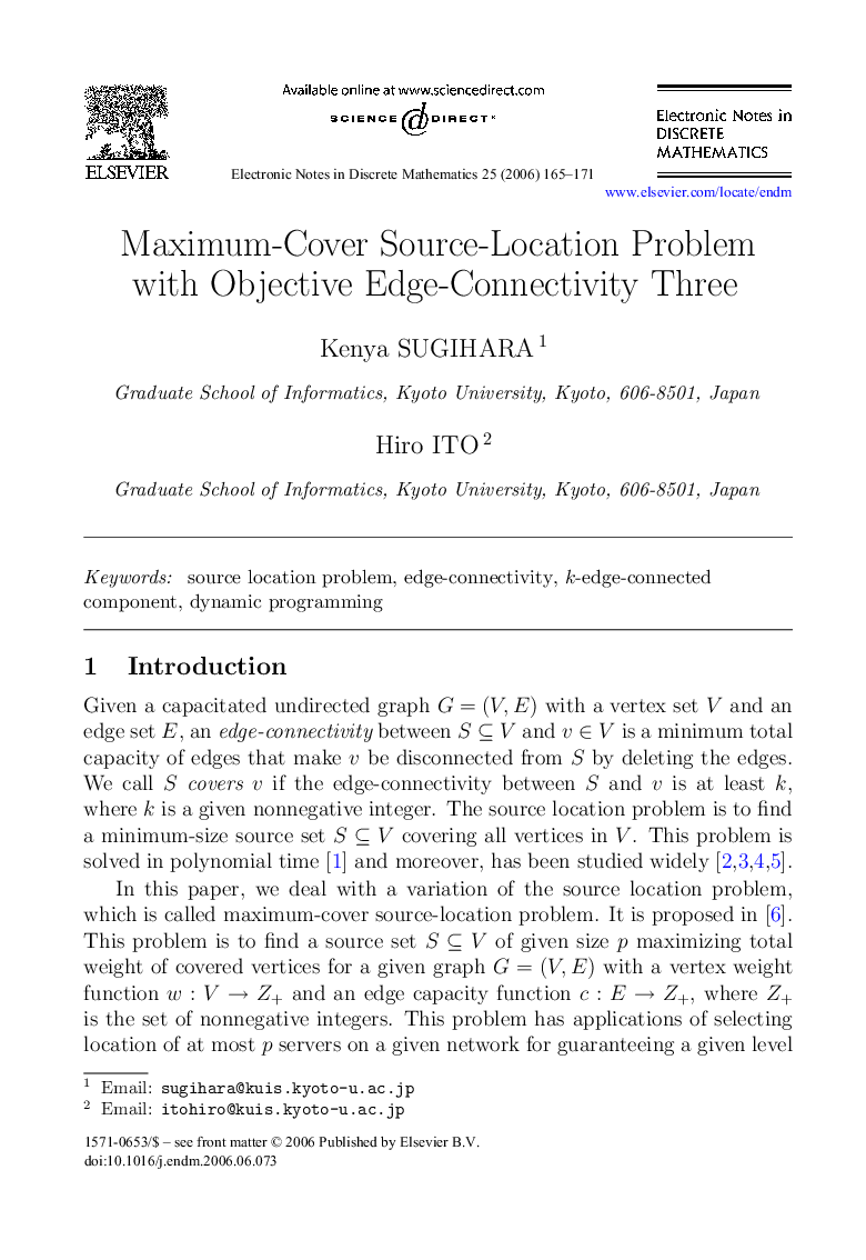 Maximum-Cover Source-Location Problem with Objective Edge-Connectivity Three