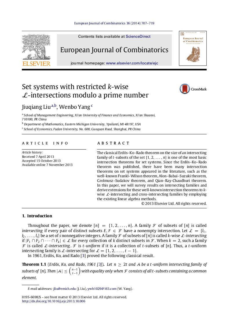 Set systems with restricted kk-wise LL-intersections modulo a prime number