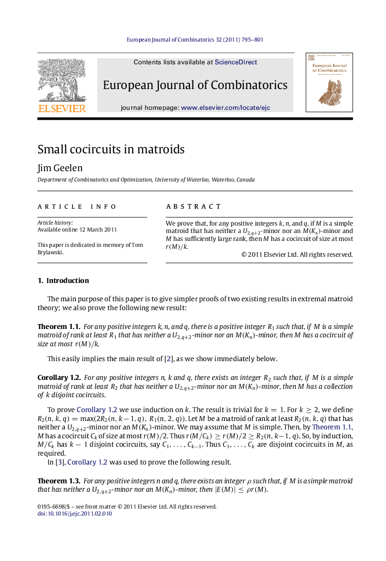 Small cocircuits in matroids