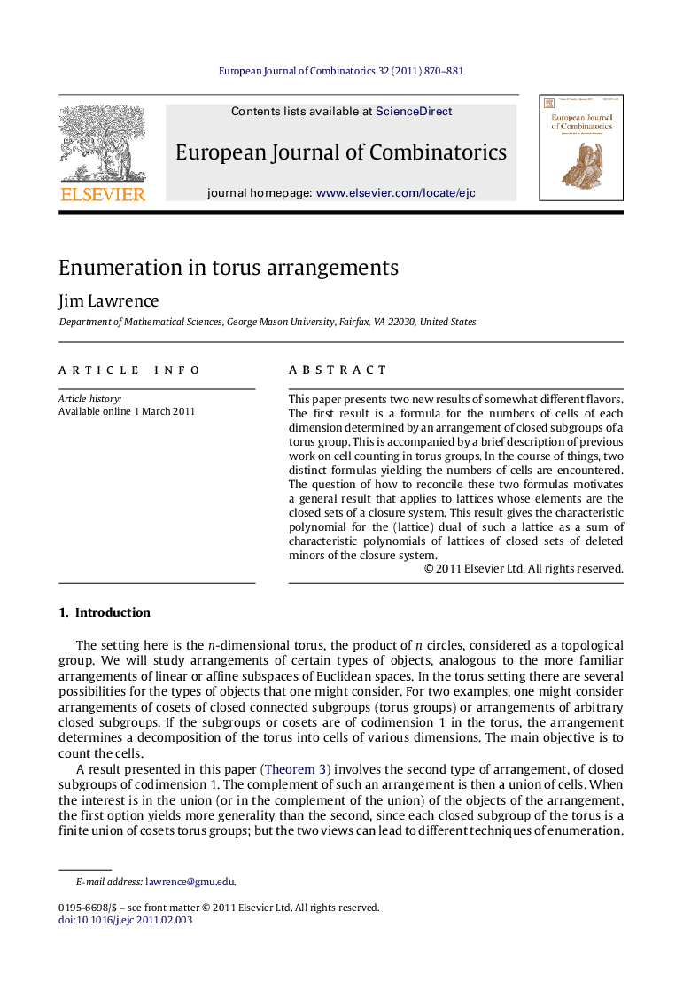 Enumeration in torus arrangements
