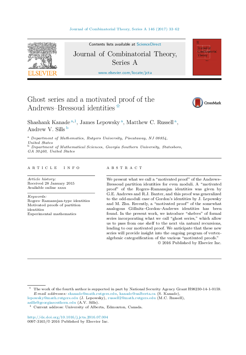 Ghost series and a motivated proof of the Andrews–Bressoud identities 