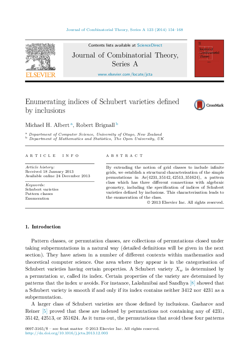 Enumerating indices of Schubert varieties defined by inclusions