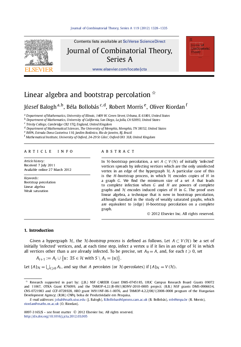 Linear algebra and bootstrap percolation 