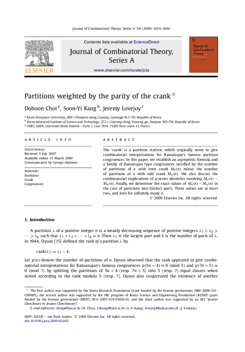 Partitions weighted by the parity of the crank 
