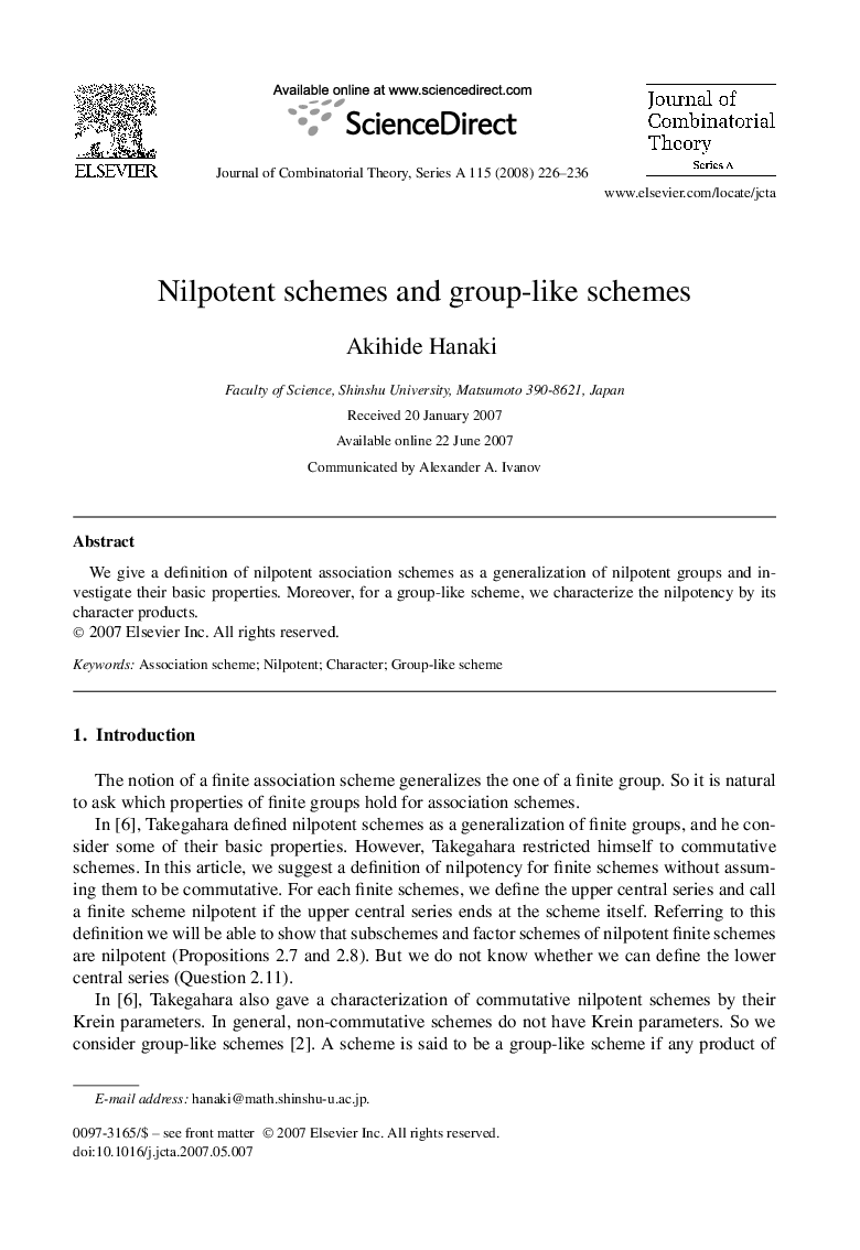 Nilpotent schemes and group-like schemes