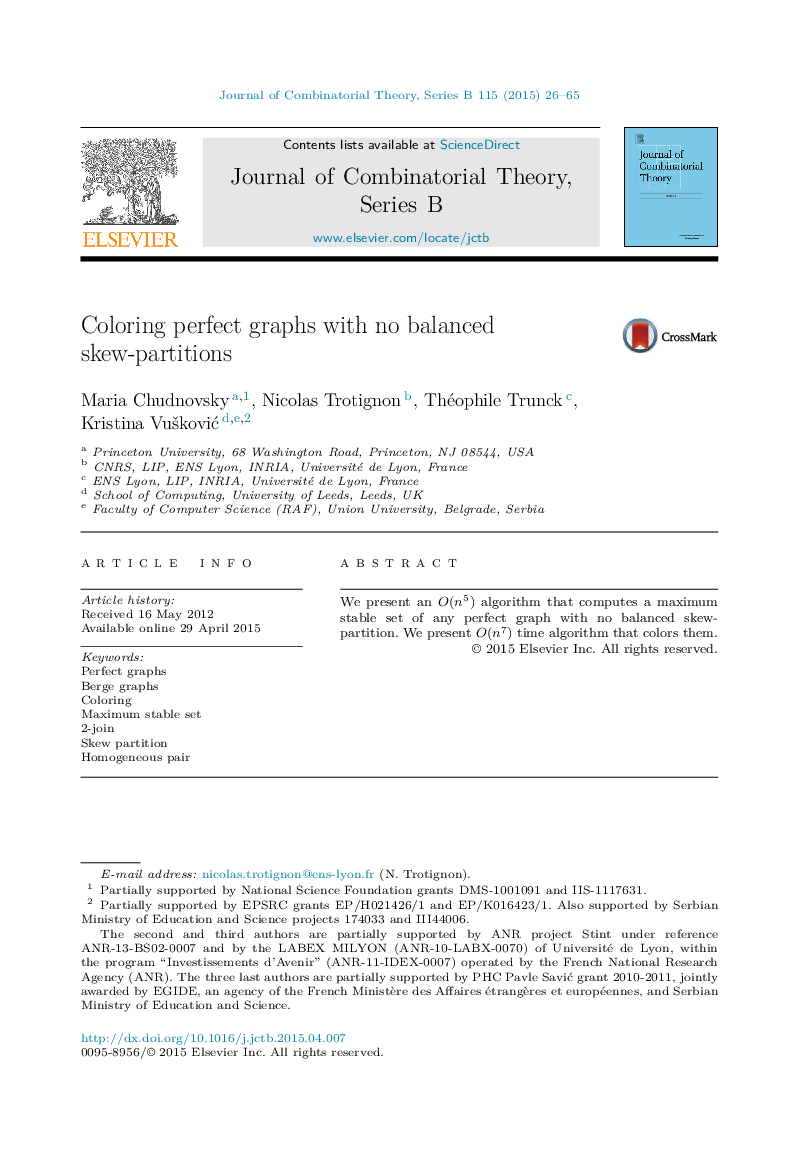 Coloring perfect graphs with no balanced skew-partitions