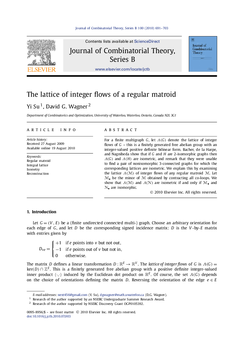 The lattice of integer flows of a regular matroid