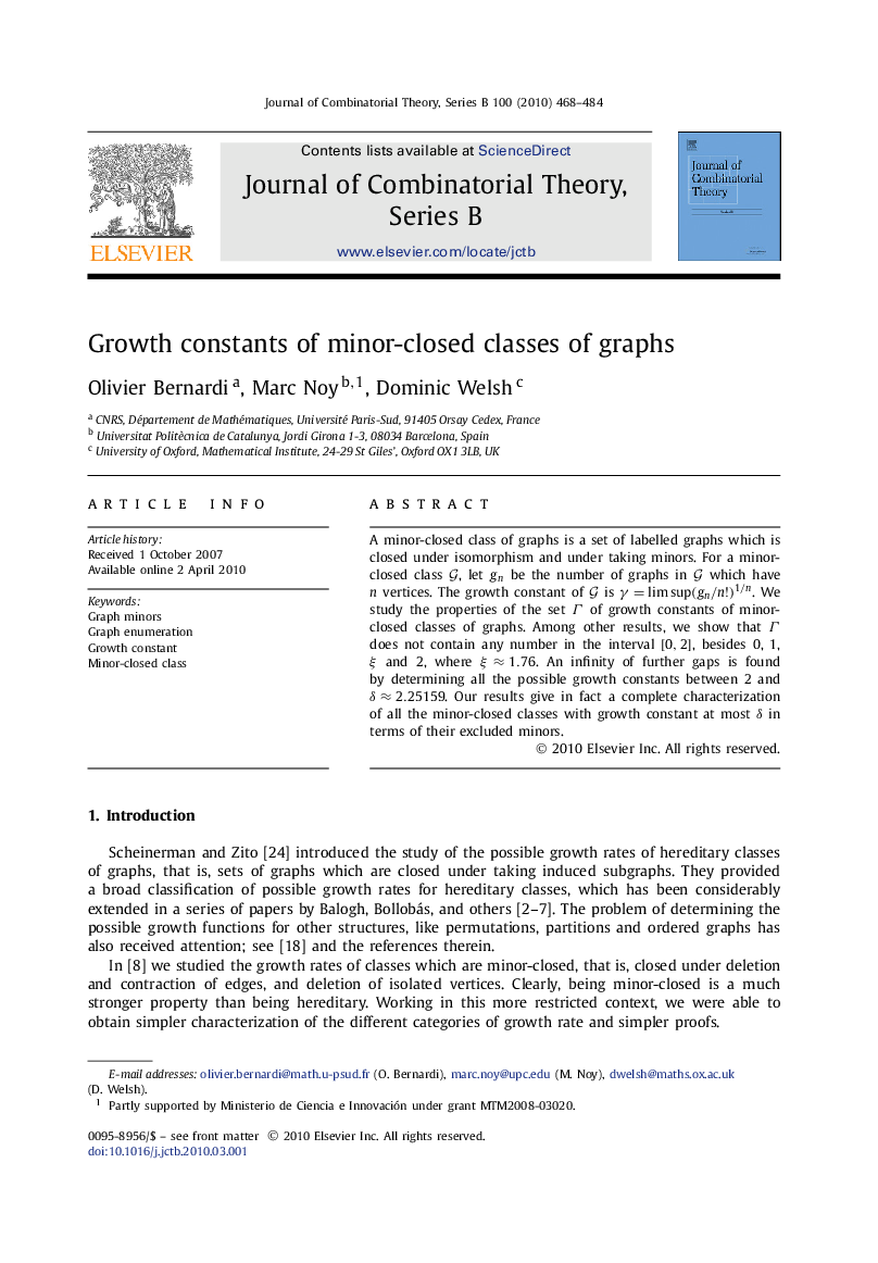 Growth constants of minor-closed classes of graphs