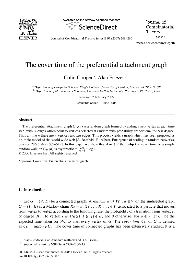 The cover time of the preferential attachment graph