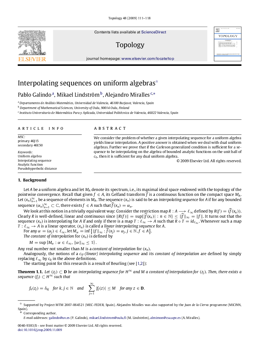 Interpolating sequences on uniform algebras 