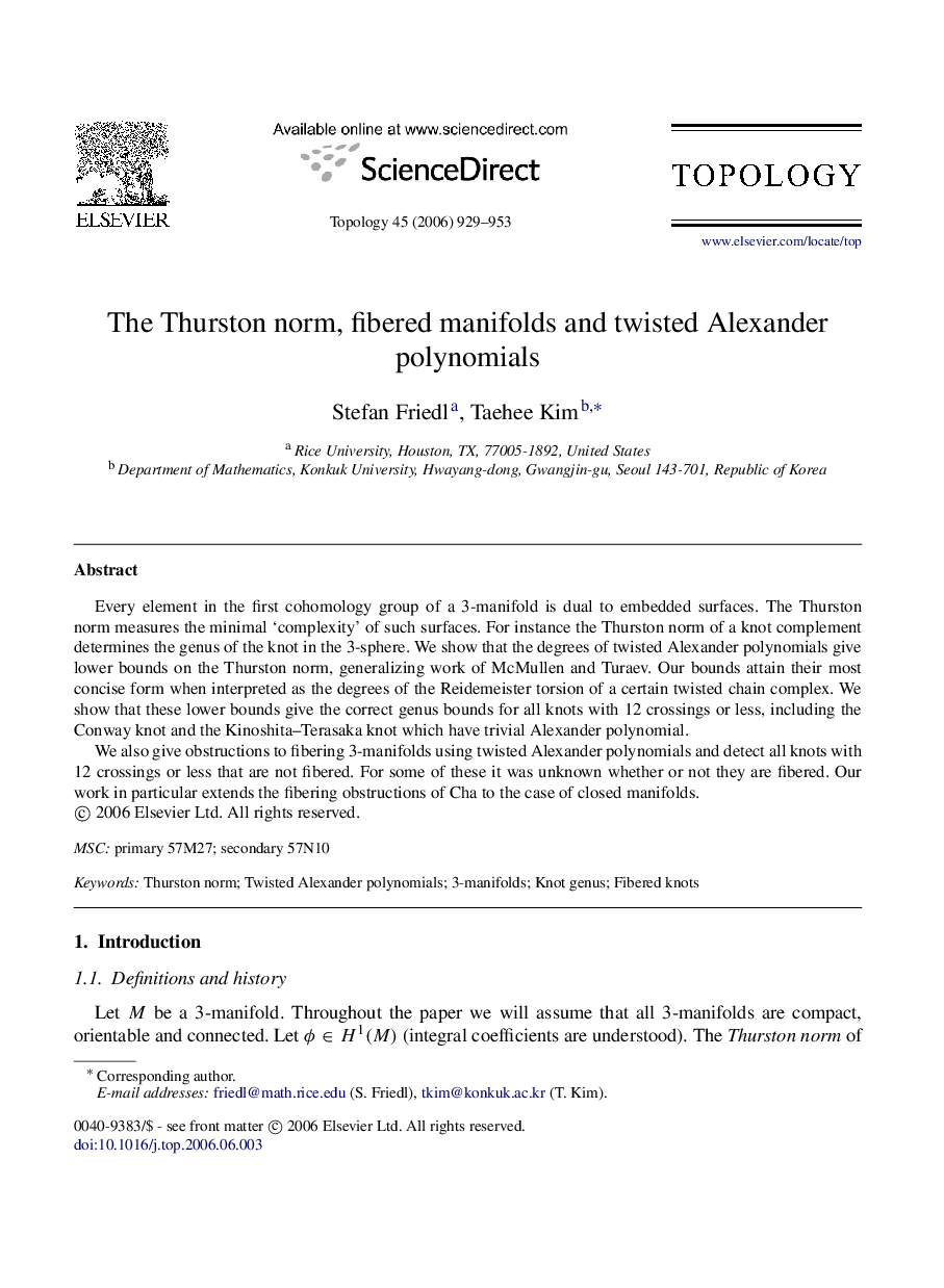 The Thurston norm, fibered manifolds and twisted Alexander polynomials