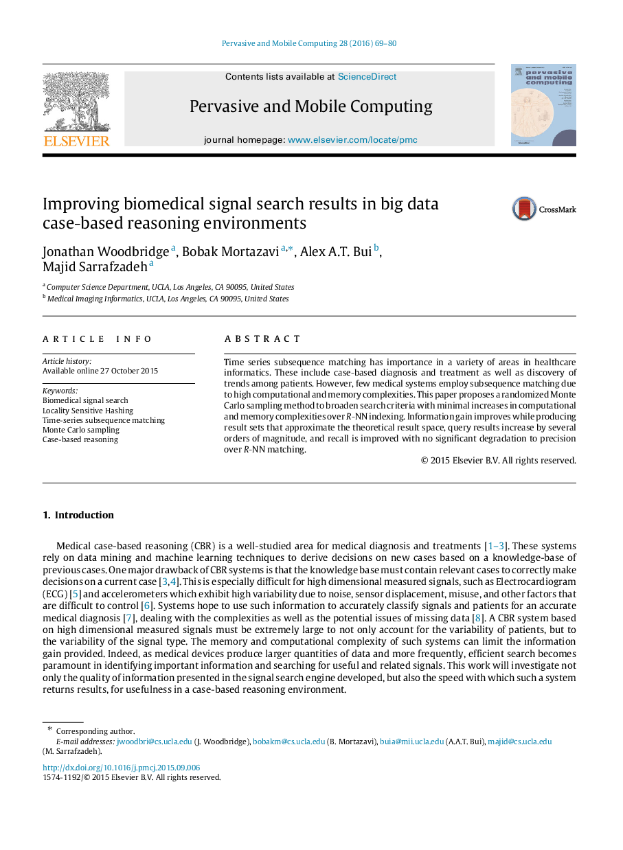 Improving biomedical signal search results in big data case-based reasoning environments