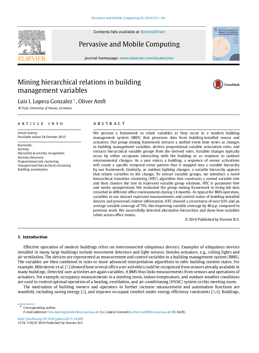 Mining hierarchical relations in building management variables