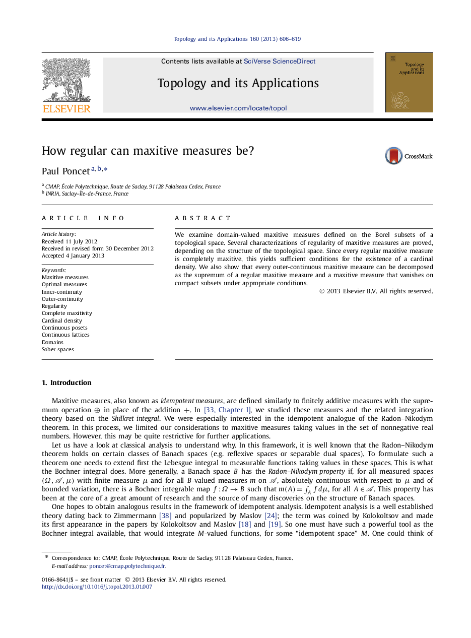 How regular can maxitive measures be?