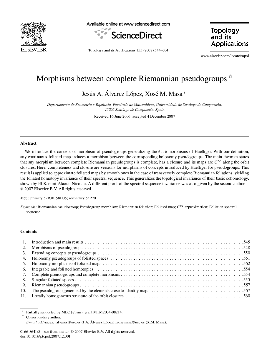 Morphisms between complete Riemannian pseudogroups 