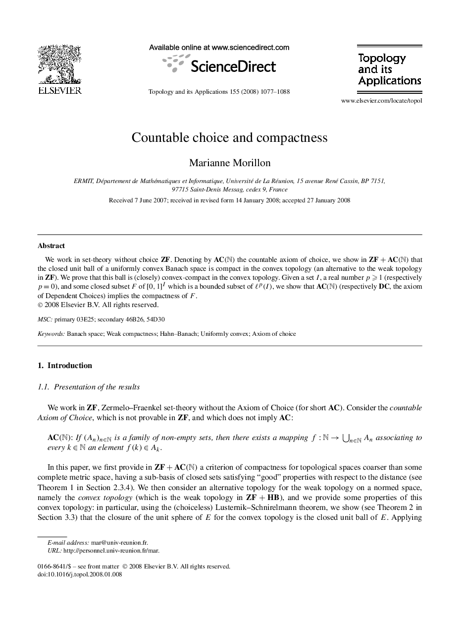 Countable choice and compactness