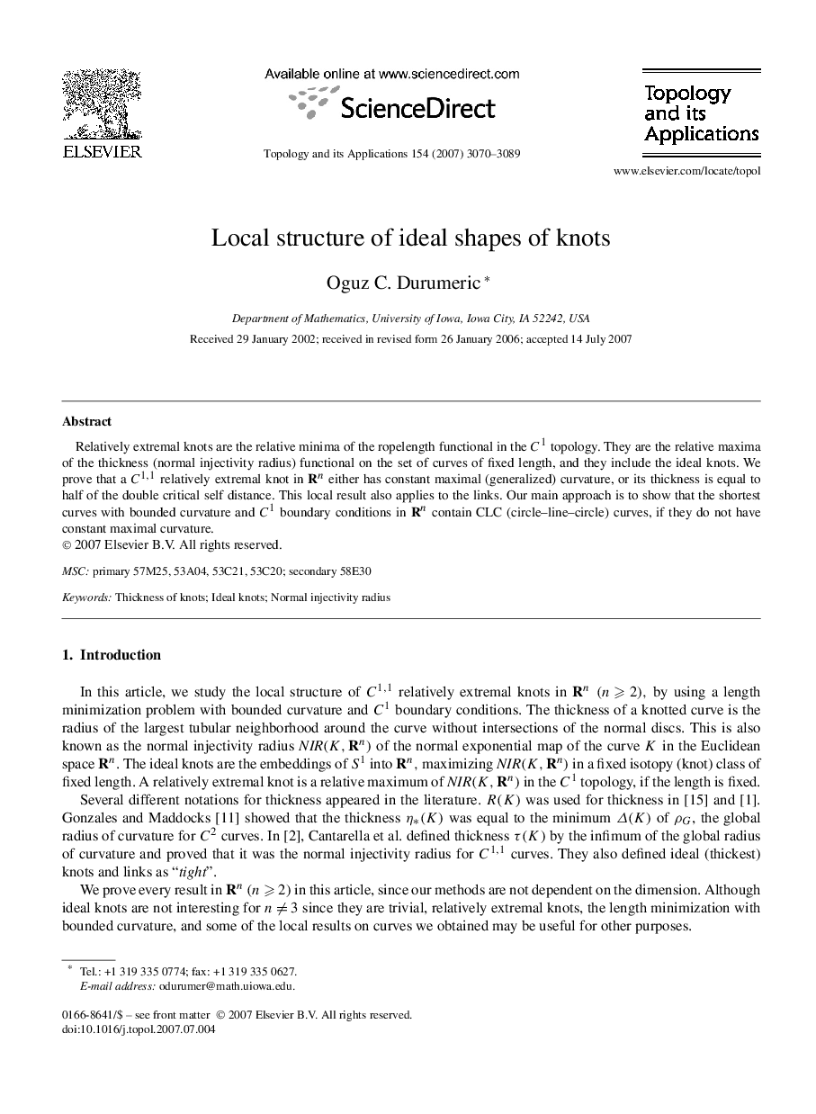 Local structure of ideal shapes of knots