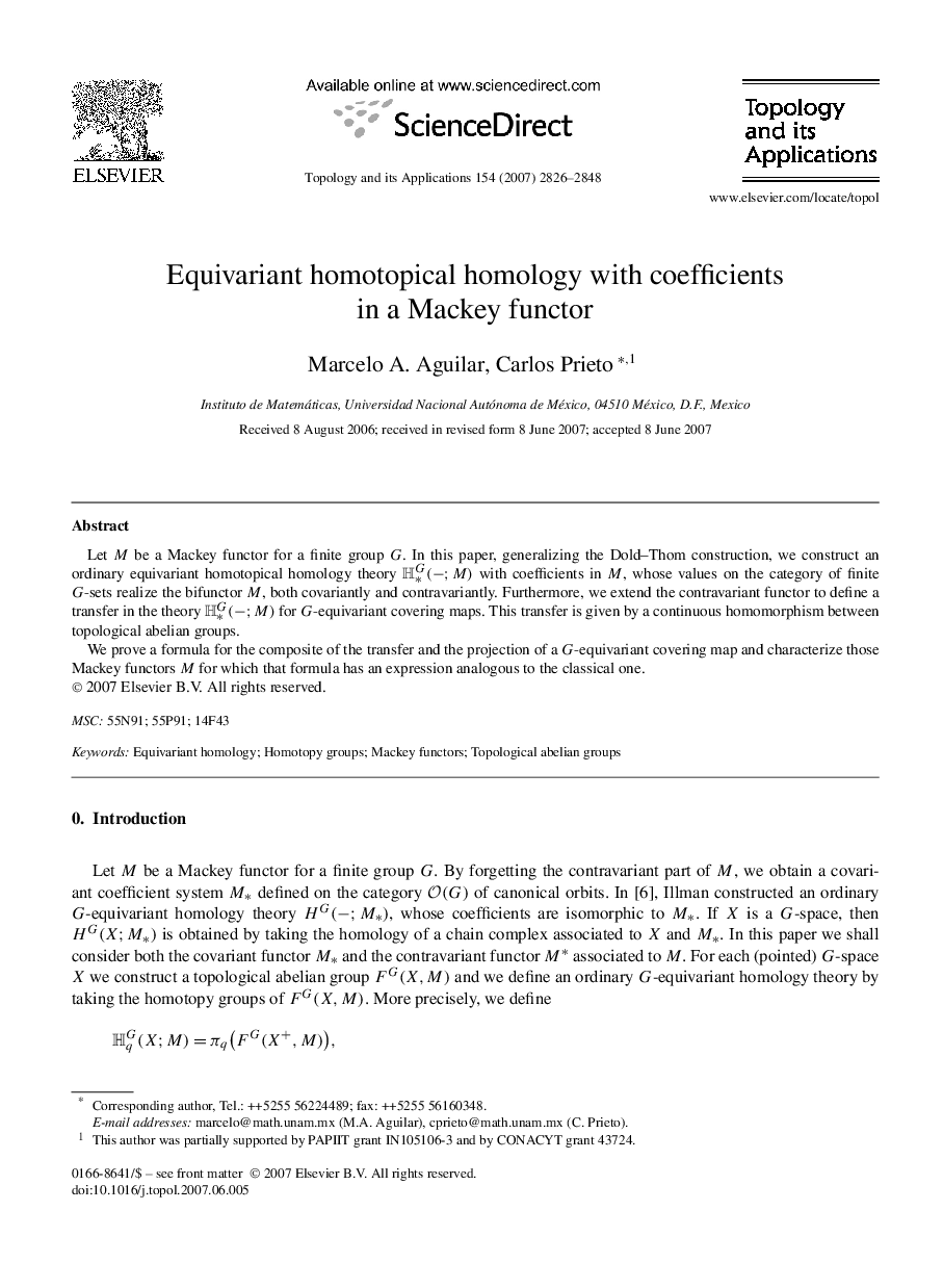 Equivariant homotopical homology with coefficients in a Mackey functor