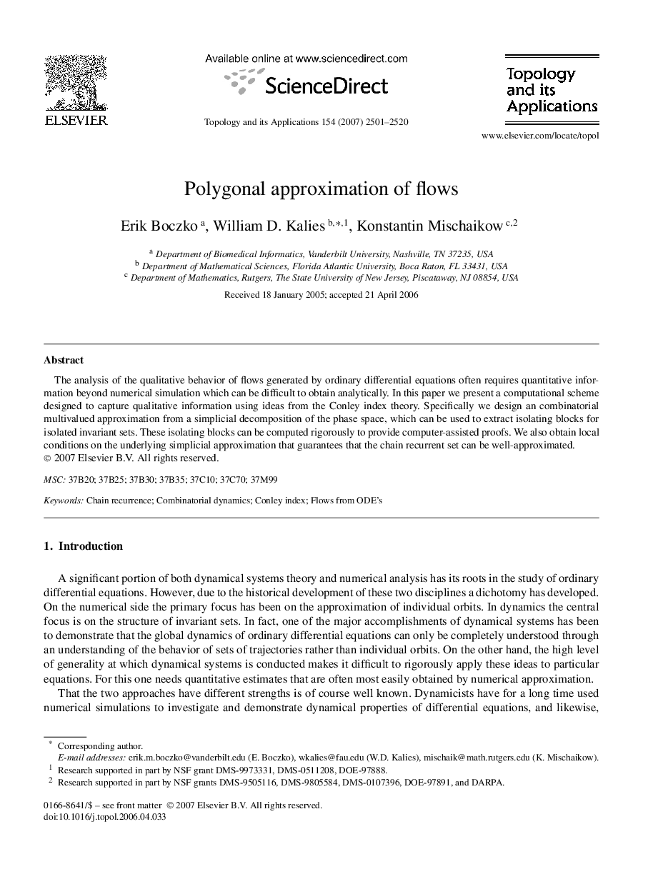 Polygonal approximation of flows