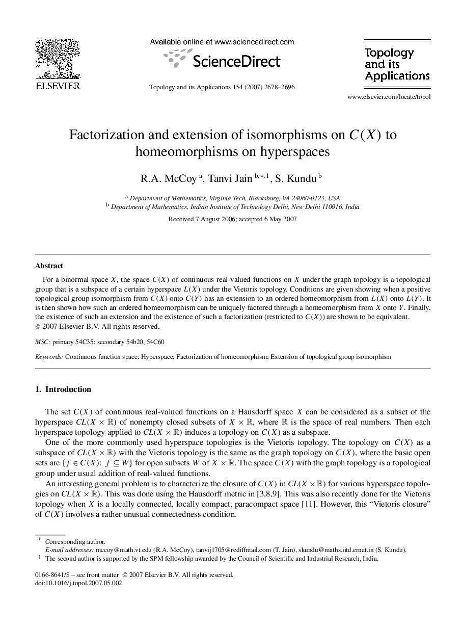 Factorization and extension of isomorphisms on C(X) to homeomorphisms on hyperspaces