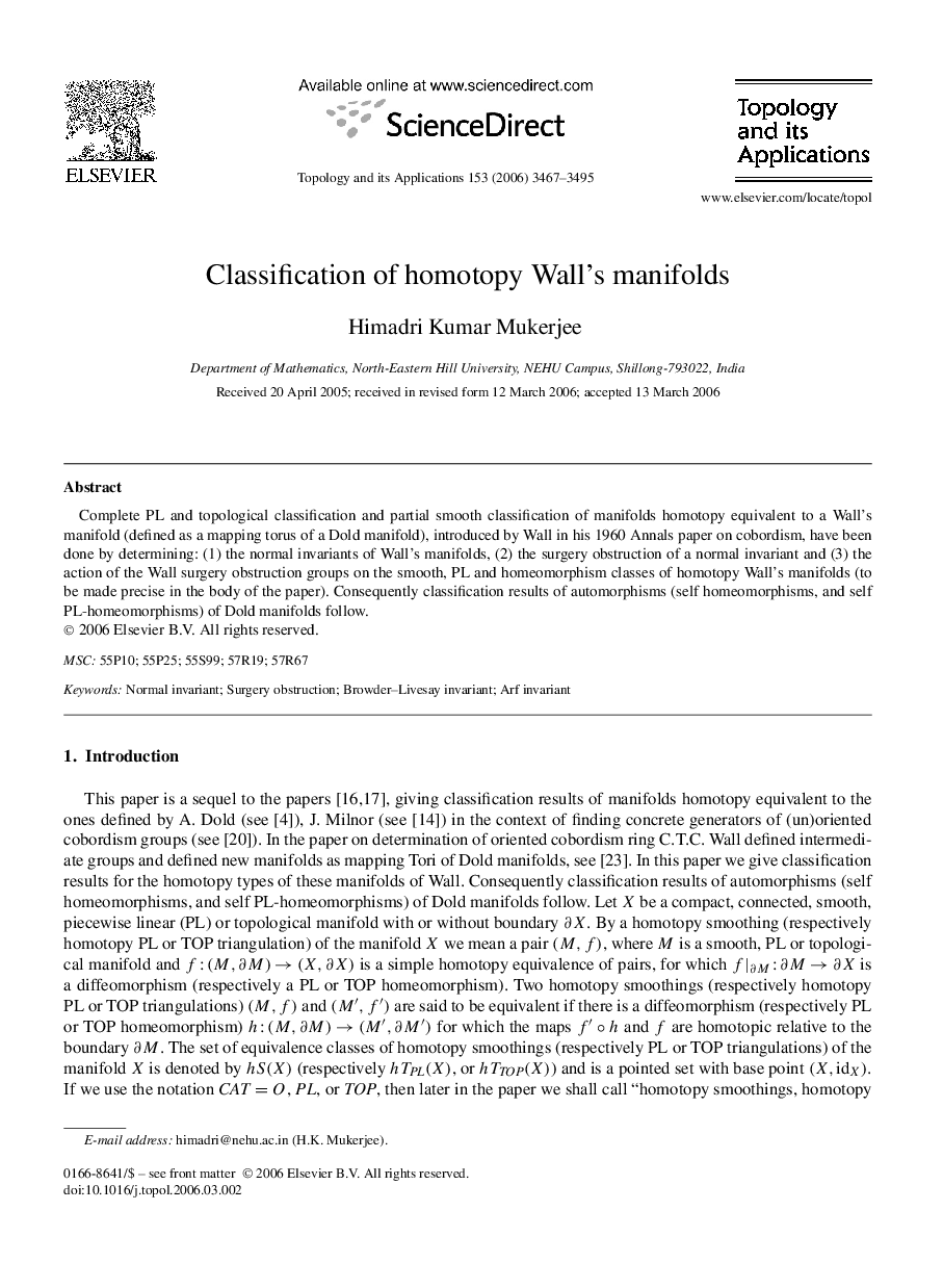 Classification of homotopy Wall's manifolds