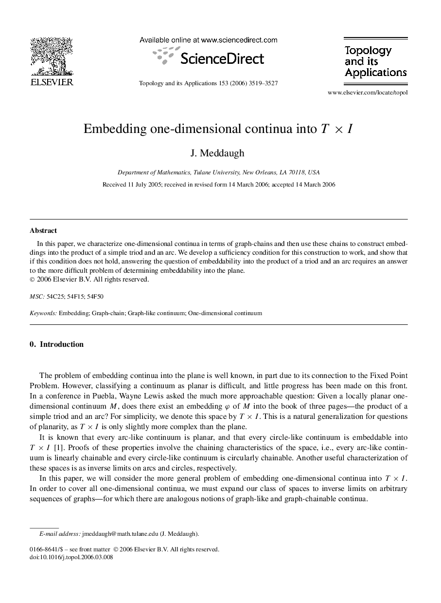 Embedding one-dimensional continua into T×I