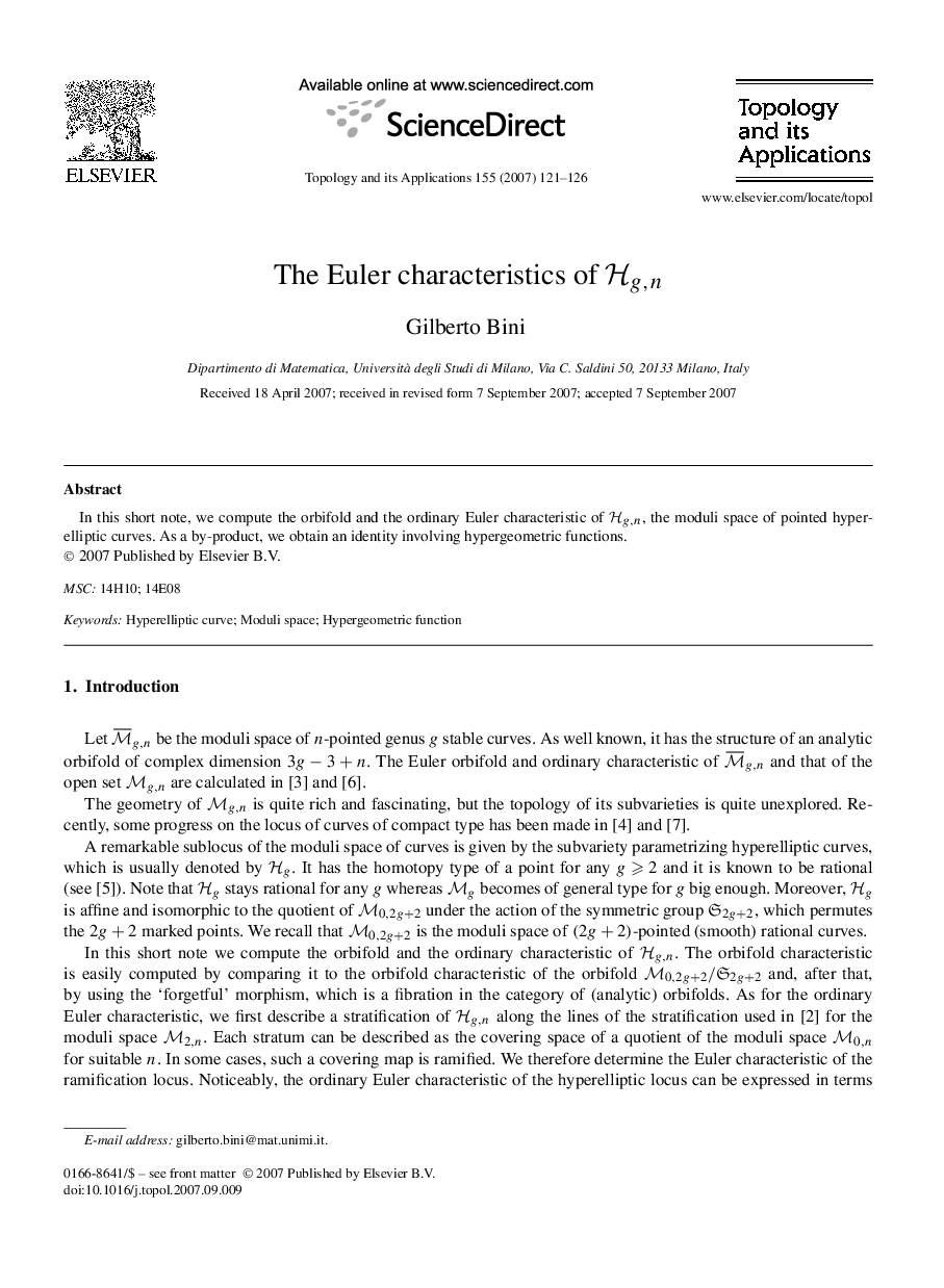 The Euler characteristics of Hg,n