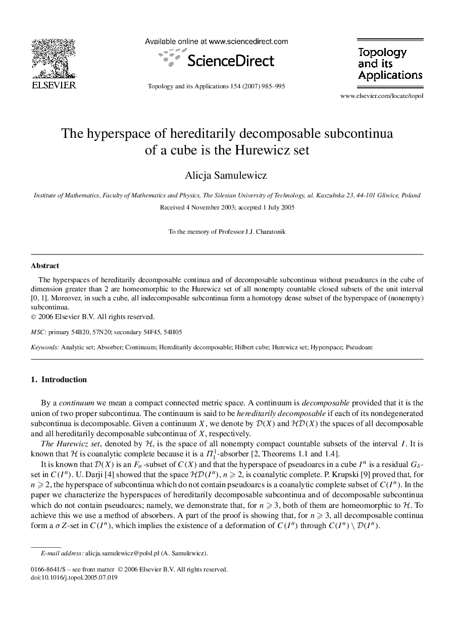 The hyperspace of hereditarily decomposable subcontinua of a cube is the Hurewicz set