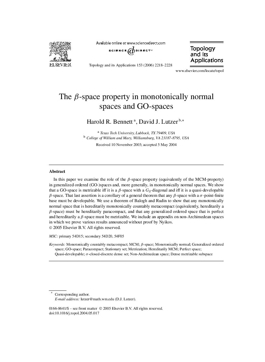 The β-space property in monotonically normal spaces and GO-spaces