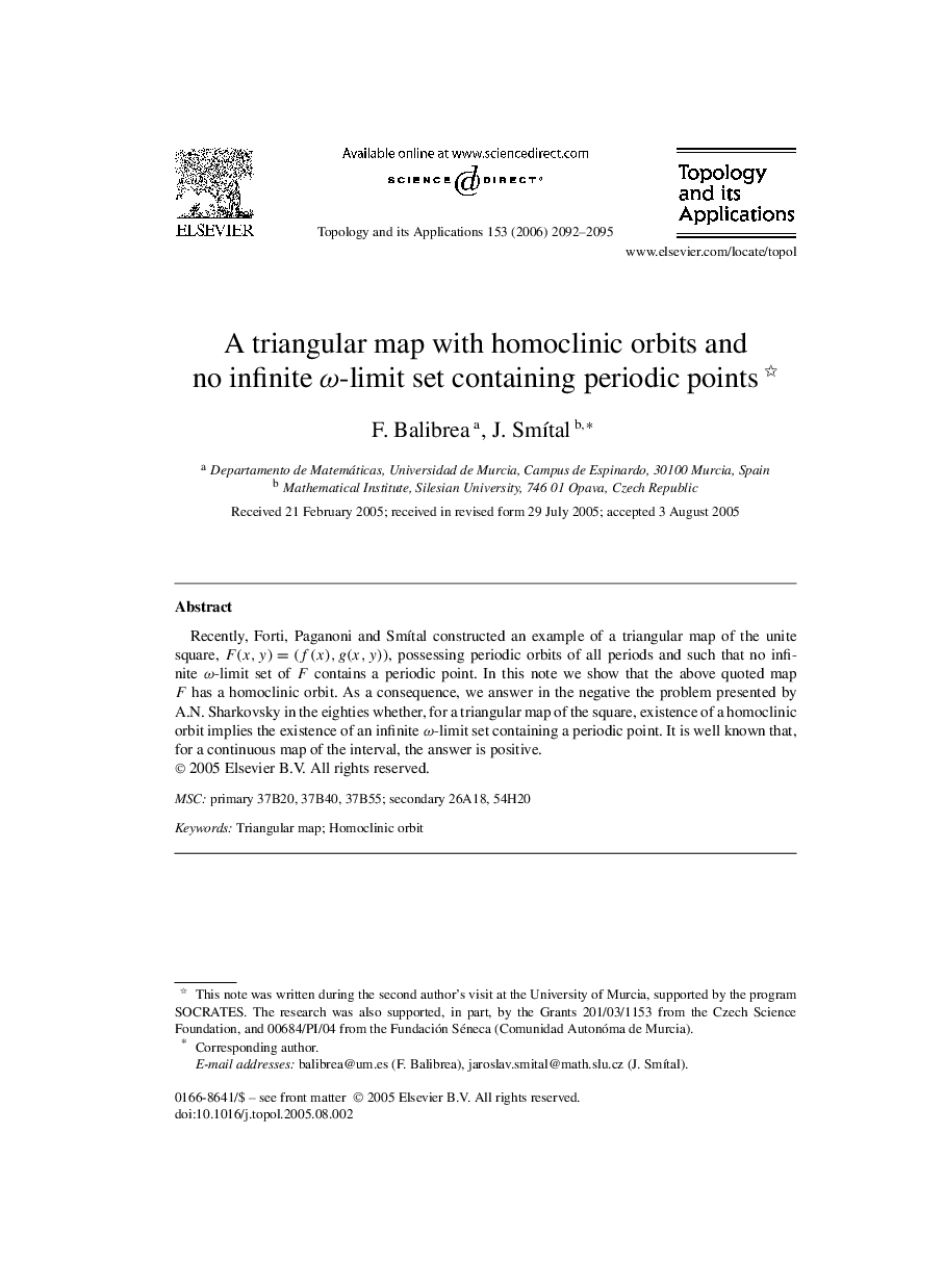 A triangular map with homoclinic orbits and no infinite ω-limit set containing periodic points 