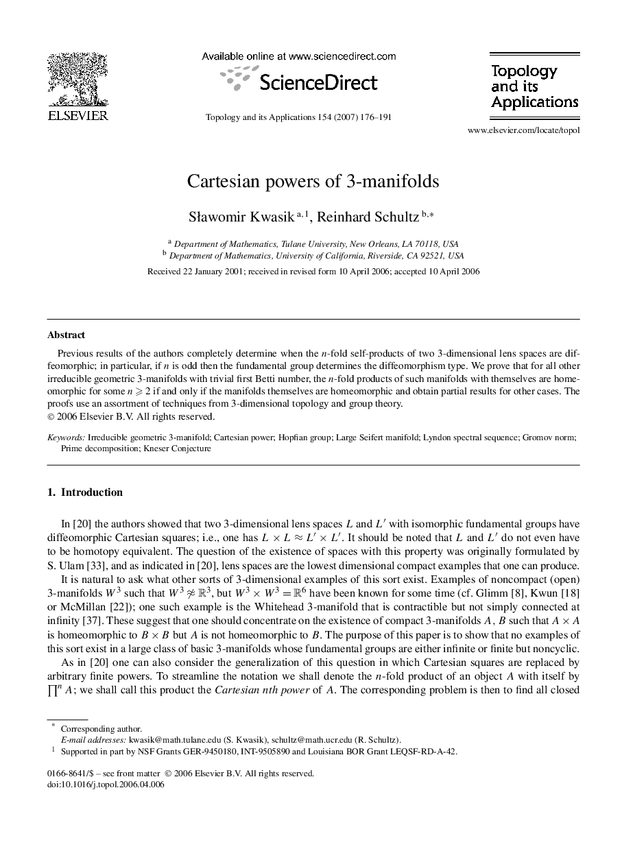 Cartesian powers of 3-manifolds