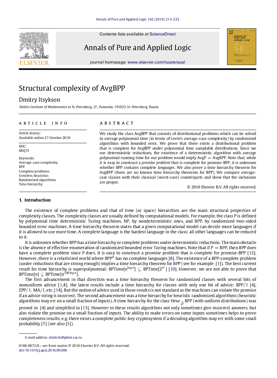 Structural complexity of 