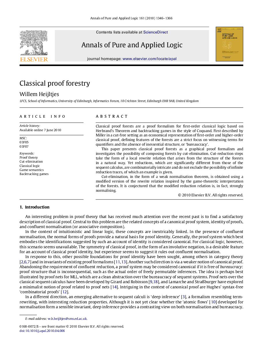 Classical proof forestry