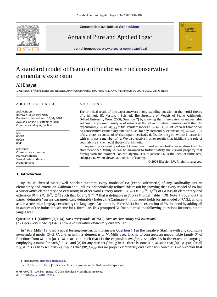 A standard model of Peano arithmetic with no conservative elementary extension