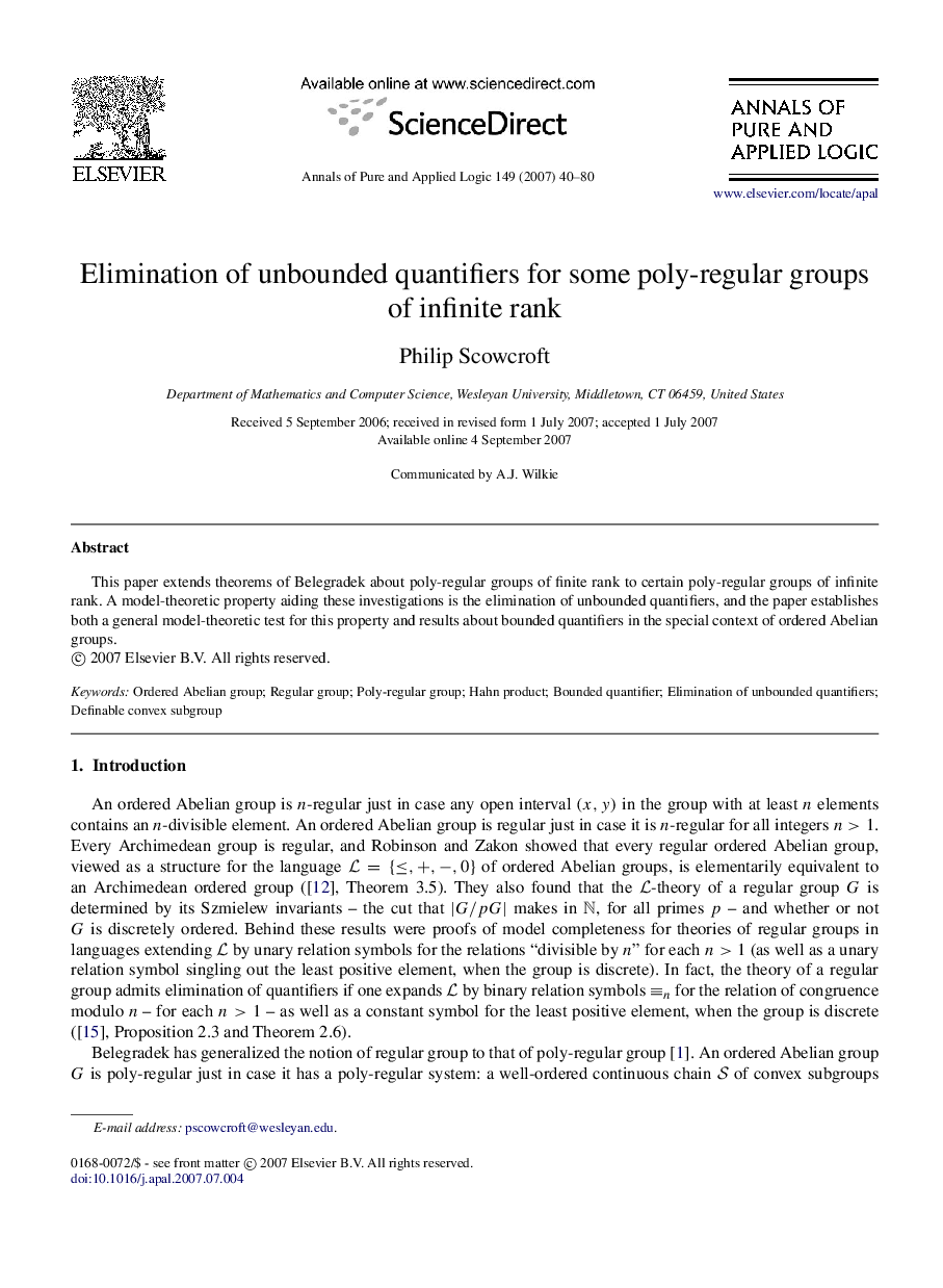 Elimination of unbounded quantifiers for some poly-regular groups of infinite rank