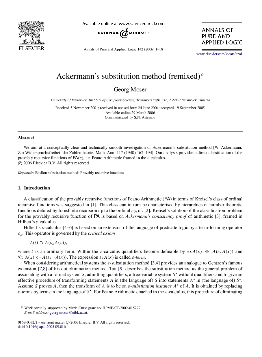 Ackermann’s substitution method (remixed) 