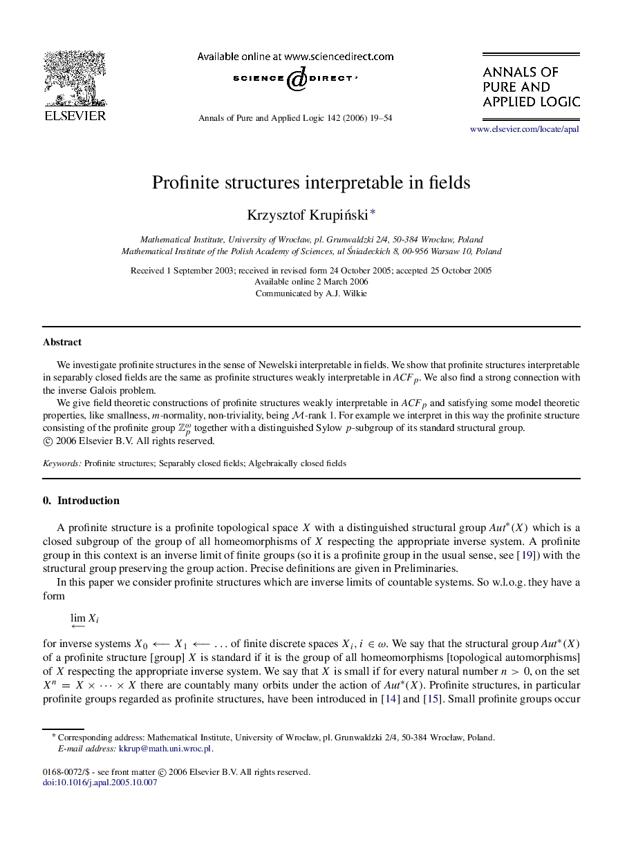 Profinite structures interpretable in fields