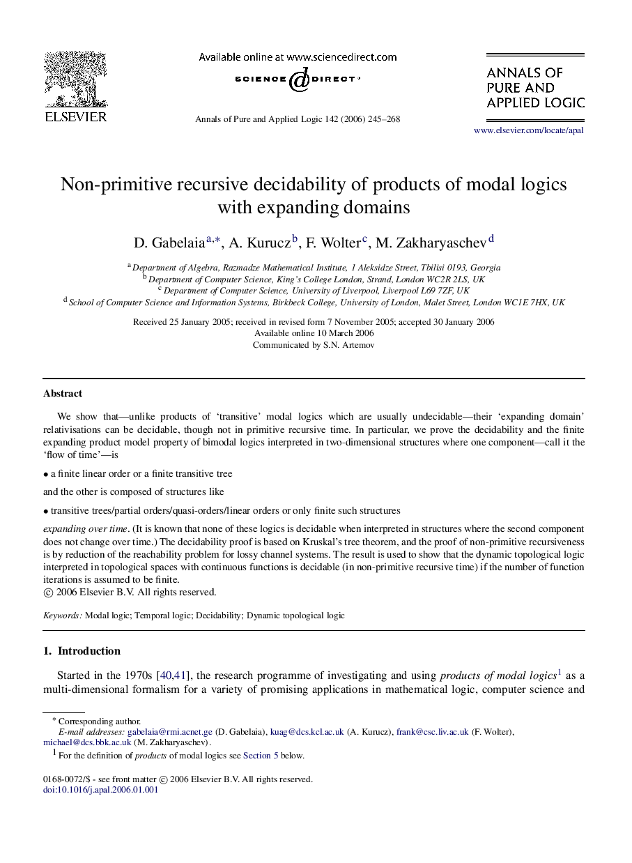 Non-primitive recursive decidability of products of modal logics with expanding domains