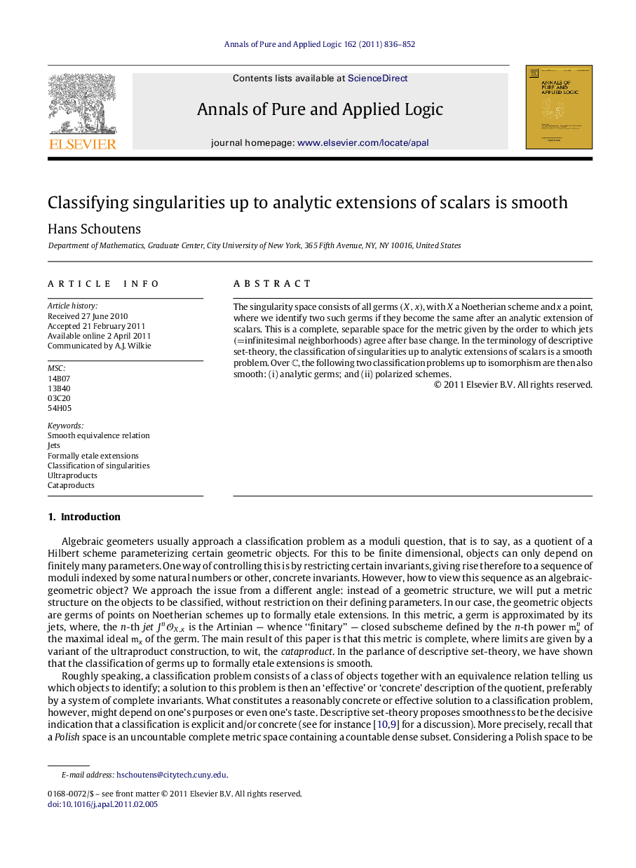 Classifying singularities up to analytic extensions of scalars is smooth